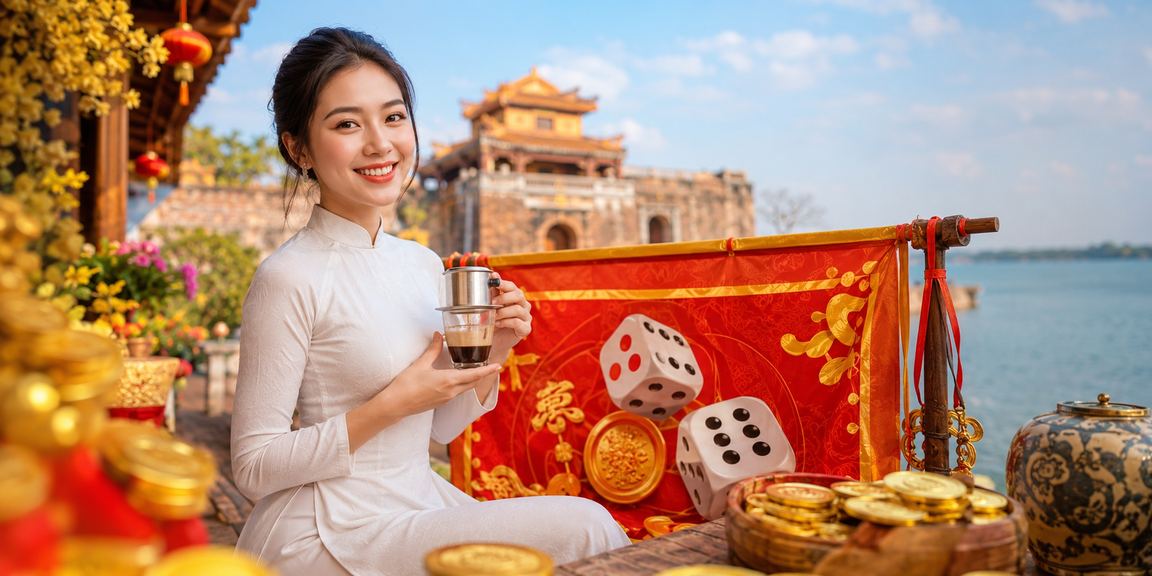 Bộ xúc xắc tài xỉu tại quán cà phê Huế, không khí chơi game dân gian truyền thống