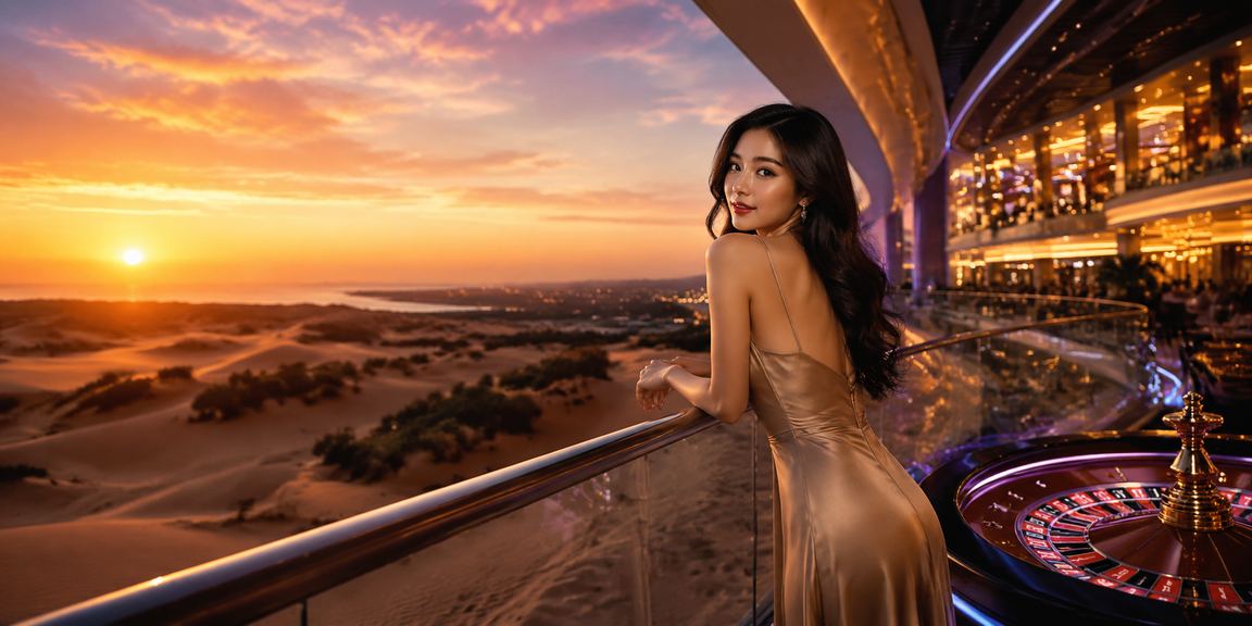 Bàn roulette tại khu nghỉ dưỡng Mũi Né, cảnh quan biển đặc trưng miền Nam Việt Nam